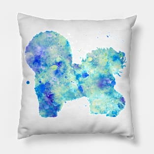 Bichon Frise Dog Watercolor Painting Pillow