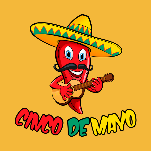 Fun Cinco De Mayo Red Pepper Sombrero by guitar75