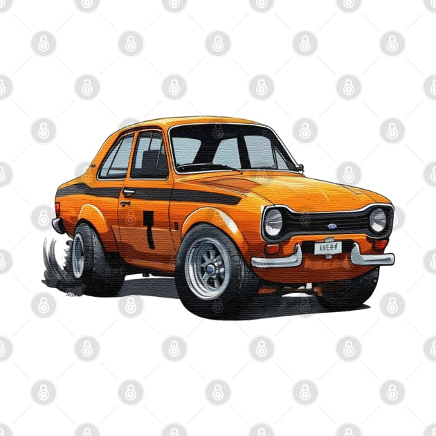 cartoon Ford Escort MK1 by JnS Merch Store