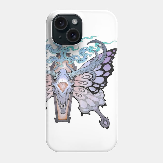 Deer Skull with Butterfly Wings Phone Case by Joby Dorr