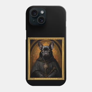 Pious French Bulldog - Medieval French Monk  (Framed) Phone Case