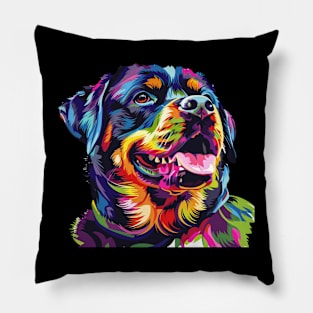 Rottweiler Colorfull Pop Art Design For Dog Onwer Pillow