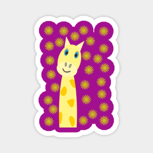 Funny blue-eyed giraffe Magnet