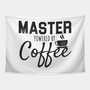 'Master Powered by Coffee' Funny Coffee Gift Tapestry