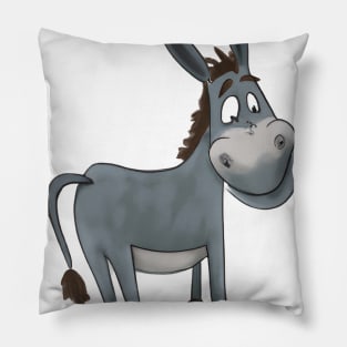 Cute Donkey Drawing Pillow