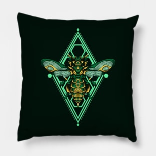 Green Bee Ornament Pillow