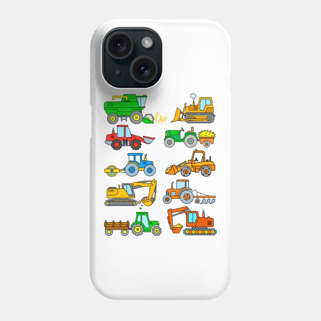 Tractors and Excavators Phone Case by samshirts