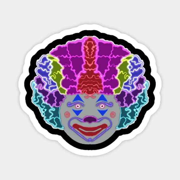 Fried the Psychedelic Clown Magnet by slippery slope creations