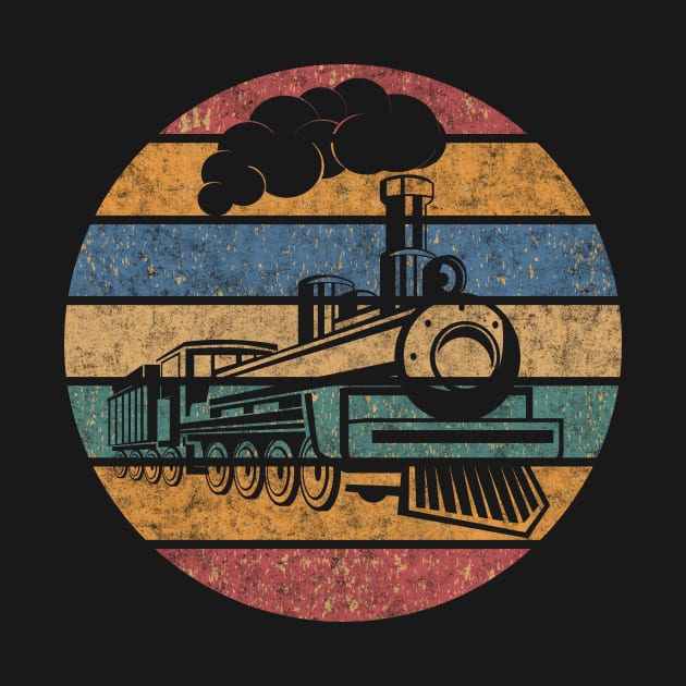 Retro railway steam locomotive railwayman gift by Foxxy Merch