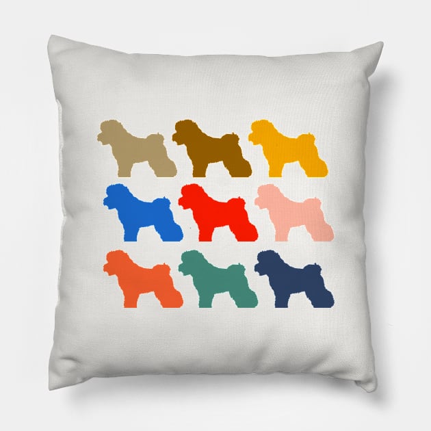 Bichon Frise Rainbow Colors Dogs Pillow by Bridgett3602