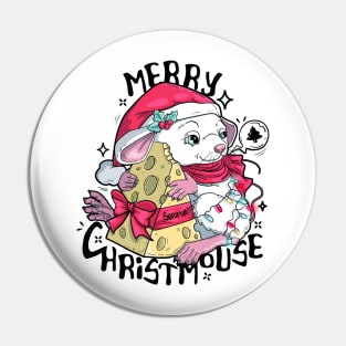 Merry Christmouse mouse and Christmas pun Pin