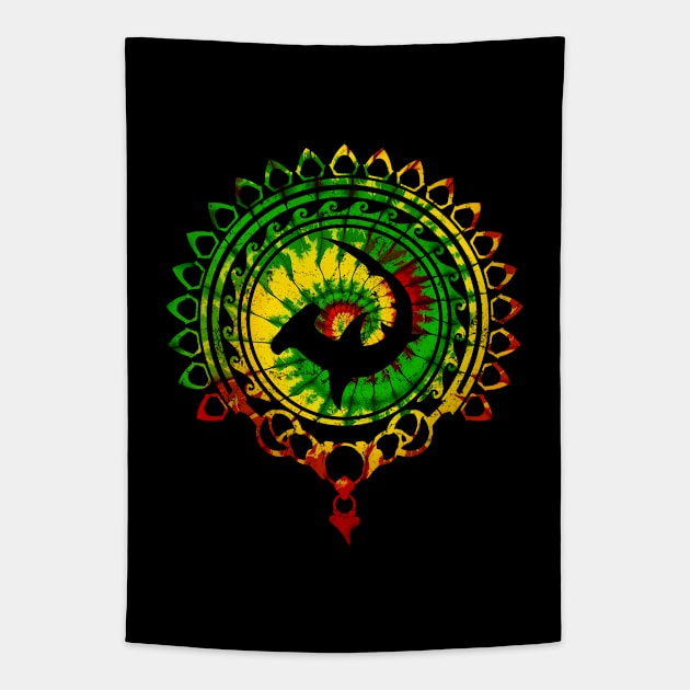 Great Hammerhead Shark Kanaka Maoli Tie Dye Tapestry by NicGrayTees