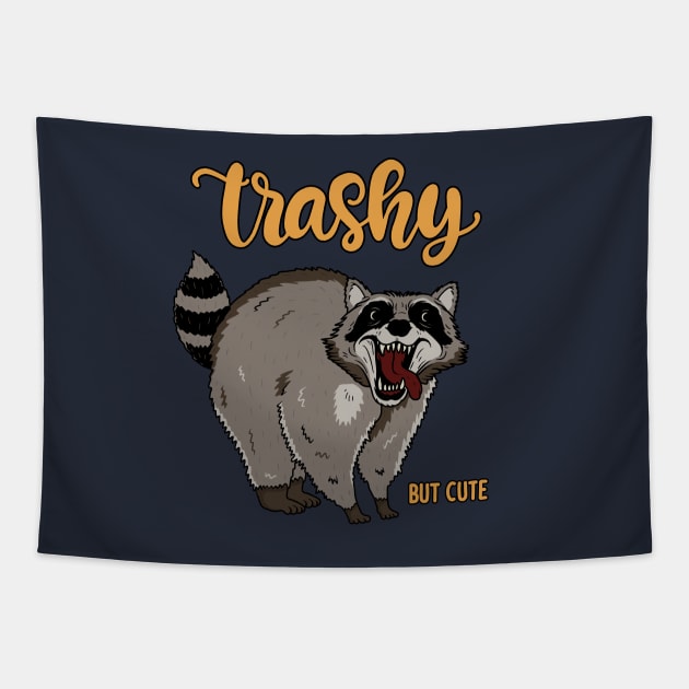 Raccoon - Trashy but cute Tapestry by valentinahramov