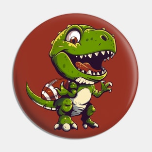 Funny Dino Playing American Football Pin