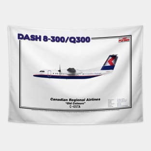 DeHavilland Canada Dash 8-300/Q300 - Canadian Regional Airlines "Old Colours" (Art Print) Tapestry