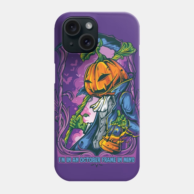 Halloween Pumpkin: October Frame In Mind Phone Case by POD Anytime