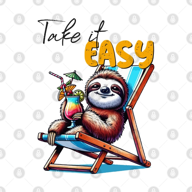 Take it easy, cute sloth gift by Country Gal
