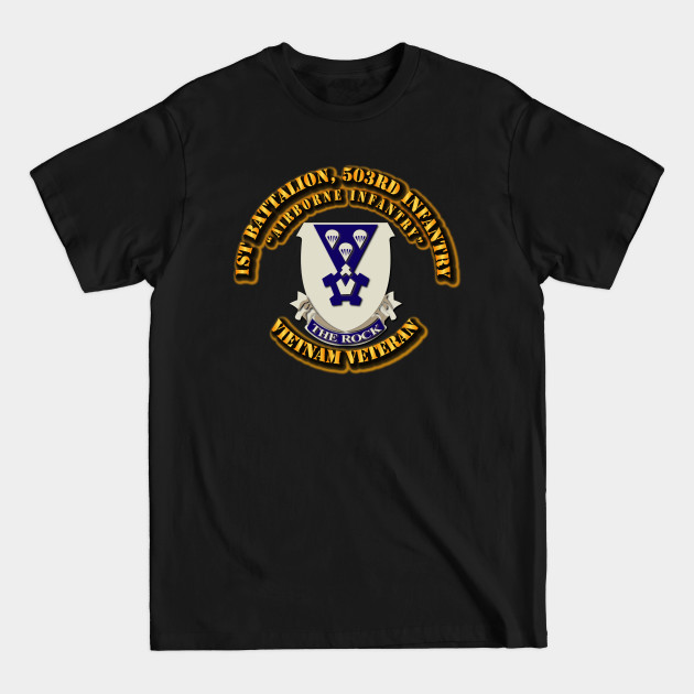 Disover 1st Battalion, 503rd Infantry (Airborne Infantry) without SVC Ribbon - Rock - T-Shirt