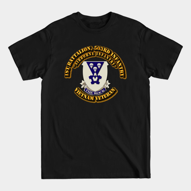 Discover 1st Battalion, 503rd Infantry (Airborne Infantry) without SVC Ribbon - Rock - T-Shirt