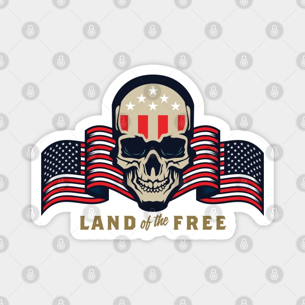 Land of the Free Skull Magnet by Bag O' Bones