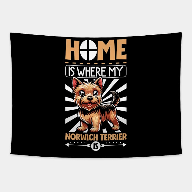 Home is with my Norwich Terrier Tapestry by Modern Medieval Design