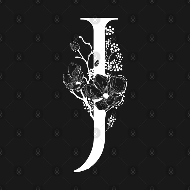 Letter J Monogram - Floral Initial by ZenNature