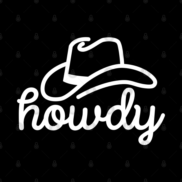 Howdy Cowboy Hat Line Art Western Country USA by DetourShirts