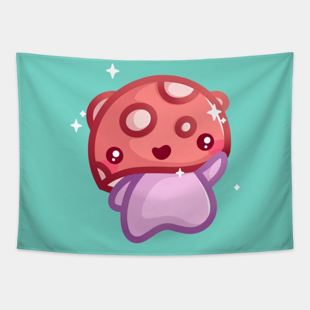 Super Cute Mushroom - Kawaii Mushroom Tapestry by perdita00