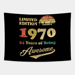 Made In January 1970 54 Years Of Being Awesome Vintage 54th Birthday Tapestry