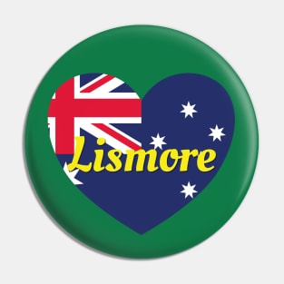 Lismore NSW Australia Australian Flag Heart Pin