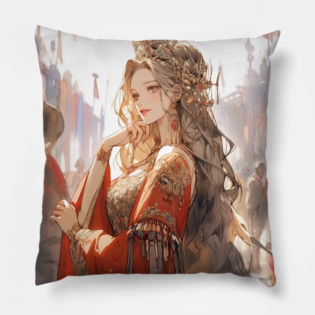 Beautiful Lady Empress Pillow by WabiSabi Wonders