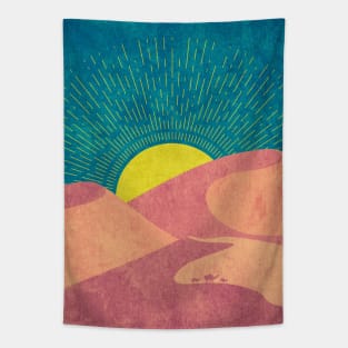 Camels in desert minimalism Tapestry