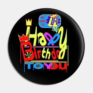 Happy Birthday Alphabet Letter (( R )) Dazzling Creative Design Pin