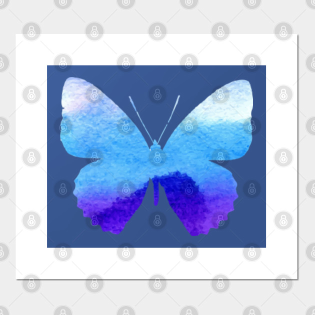 Blue Watercolor Butterfly Butterfly Posters And Art Prints