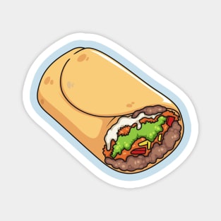 Burrito cartoon illustration Magnet