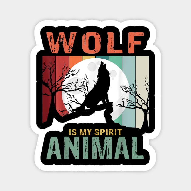 wolf is my spirit animal Magnet by bonsauba