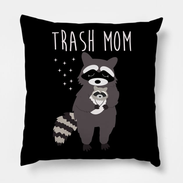 Trash Mom Raccoon Mom Pillow by TheRainbowPossum