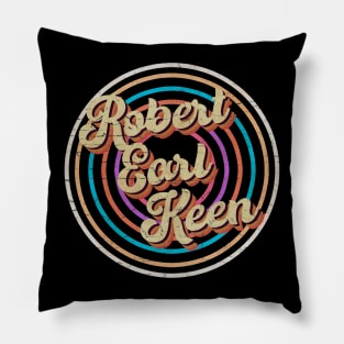 vintage circle line color Robert Earl Keen Pillow