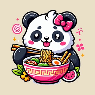 Kawaii panda ramen noodles T-Shirt