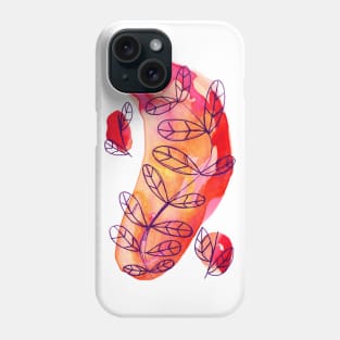 Red Watercolor Plant Phone Case