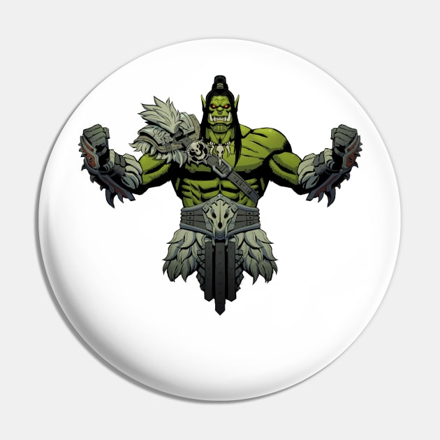 Green Orc Flexing Pin by Novanim