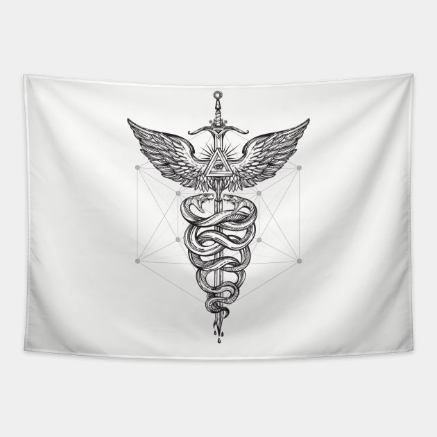 Caduceus_Black Tapestry by spicoli13