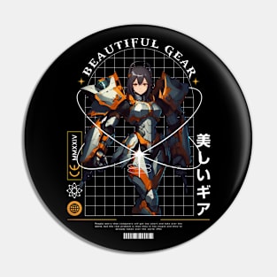 Beautiful Gear Anime Girl Pin