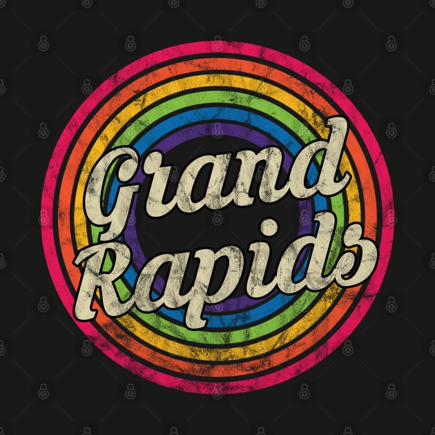 Grand Rapids - Retro Rainbow Faded-Style by MaydenArt