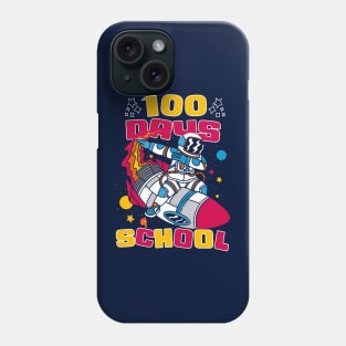 100 days of school featuring an astronaut dabbing on his rocket #4 Phone Case