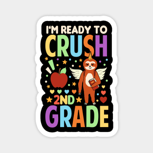 I'm Ready To Crush 2nd Grade Unicorn Sloth Back To School Magnet