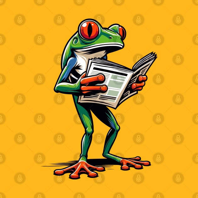 Little frog read  newspsper by Art_Boys