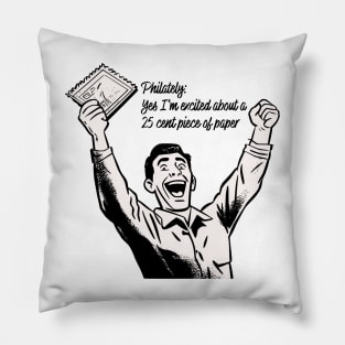 Funny Postage Stamp collecting cartoon Pillow