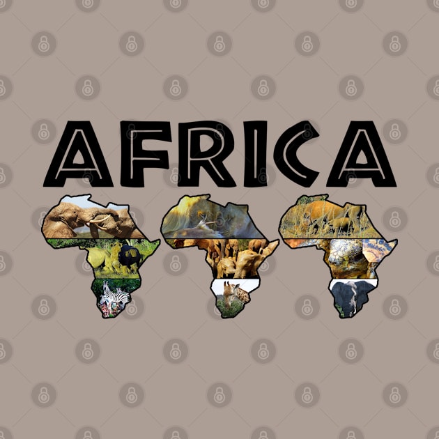 Africa Wildlife Continent Trio Collage by PathblazerStudios