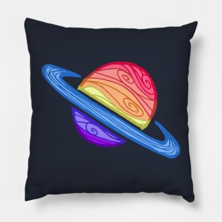 LGBTQIA+ Xenogender Pride Flag Planet Pillow